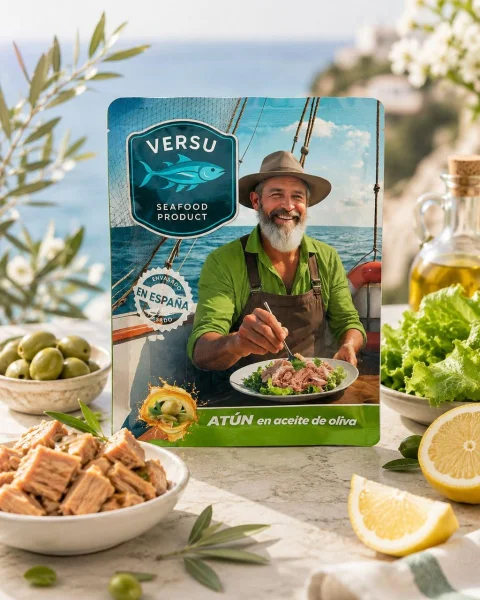 Філе Тунця в оливковій олії Versu Atun en aceite de Oliva Seafood product Версу шматочки фольгований Пакет 500г - 2