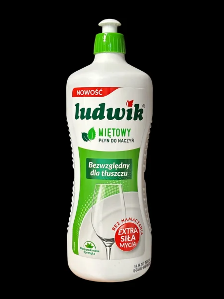Гель для миття посуду Ludwik Extra Sila Mietowy Людвік Екстра сила Блискучий посуд аромат Мята 900г - 3