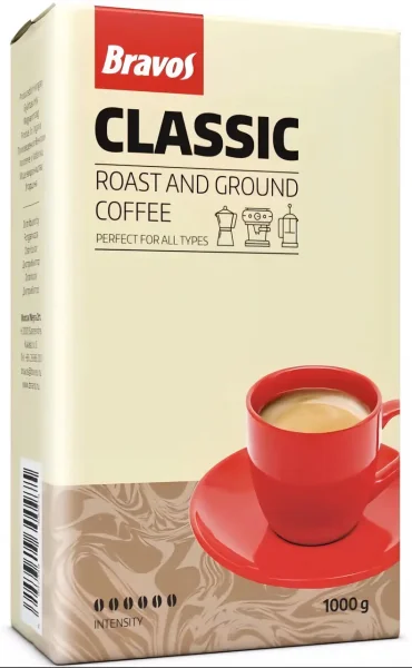 Кава мелена BRAVOS Classic Roast Ground Coffee Intensity 6 Бравос Классік 100% Робуста 250г - 3