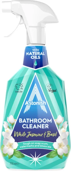 Засіб очистки Ванної Спрей Astonish Bathroom cleaner with natural Oil Астоніш відкладень Мила Води вапняного Нальоту Жасмін 750мл - 2