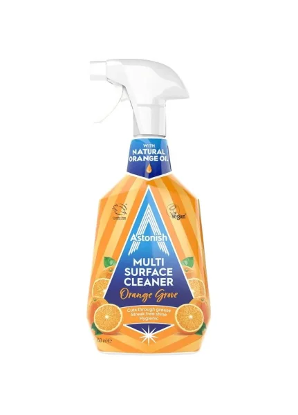 Засіб очистки Мульти поверхонь Універсальний Спрей Astonish Multi surface natural Oils Orange Grove Астоніш Антижир Апельсин 750мл - 3
