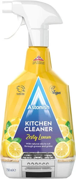Засіб очистки поверхонь Кухні Спрей Astonish Kitchen cleaner with natural Oils Астоніш Антижир Лемон 750мл - 2