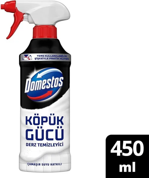 Засіб для чищення Швів кераміки Ванни Туалету Спрей Domestos Derz Temizleyici katk Доместос Сила піни з хлорним відбілювачем 450мл - 2