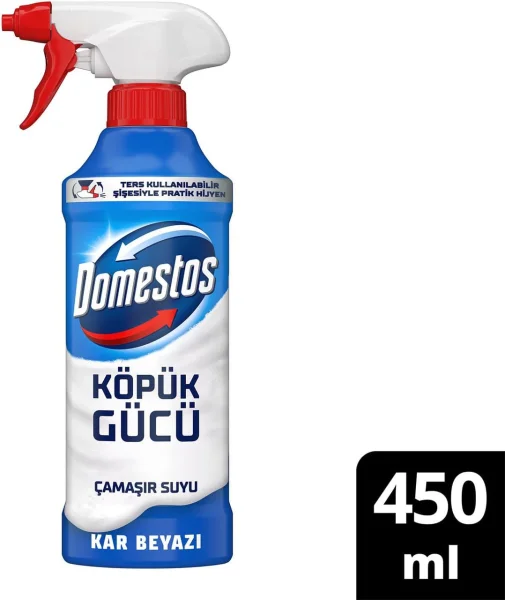 Піна для чищення Ванни та Туалету Спрей Domestos Foam Power Bleach Snow White Kar Beyazı Доместос Відбілюючий 450мл - 3
