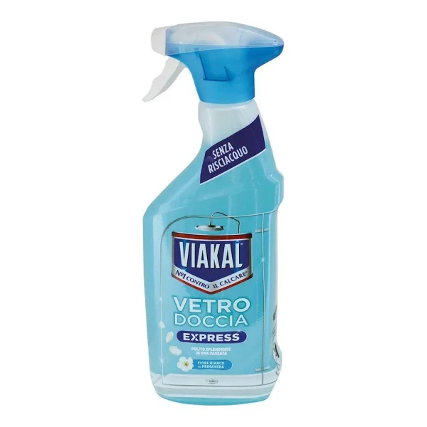 Засіб для миття Скла та душових Кабін Viakal Vetro Doccia Fiore Bianco Віакал проти Мильних відкладень Весняні квіти Спрей 470мл - 2