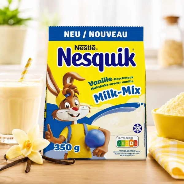 Напій Какао розчинний Nestle Nesquik Milk-Mix Geschmack Milkshake saveur Vanille Несквік молочний коктейль з ванільним смаком 350г - 3