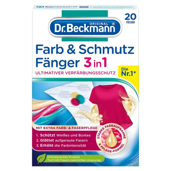 Серветки для захисту Кольорів при Пранні Dr. Beckmann Farb&Schmutz Fanger 3in1 Доктор Бекманн Кольорового та Білого 20шт - 2