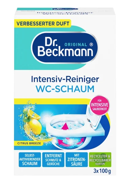 Піна Активна для чищення унітазів бруду та вапняних відкладень Dr. Beckmann WC-Reiniger Schaum Intensiv Citrus Бекманн Лимон 3шт - 2