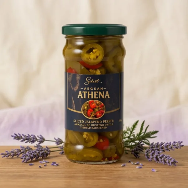 Перець Халапеньо Мікс Athena Aegean Sliced Jalapeno Pepper Атена маринований нарізаний Кільцями Червоний Зелений 370г - 3