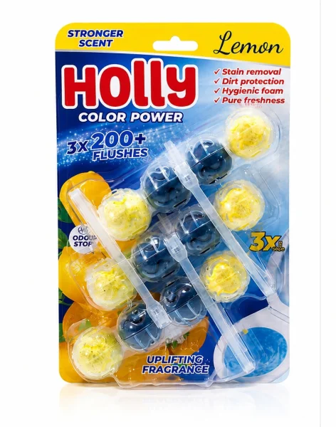 Набір Підвіска блоки для Унітазу Holly Color Power Lemon Холлі Очищувач ароматизатор Лимон 3шт 200змивів - 2