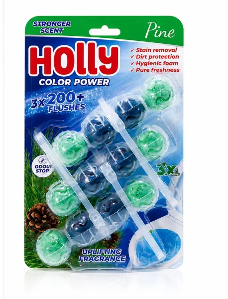 Набір Підвіска блоки для Унітазу Holly Color Power Pine Холлі Очищувач ароматизатор Хвоя 3шт 200змивів - 3
