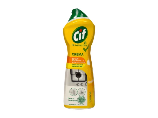 Крем Молочко для очищення Побутових поверхонь Cif Cream GreenActive Limone СІФ для Кухні Лимон 500мл - 2