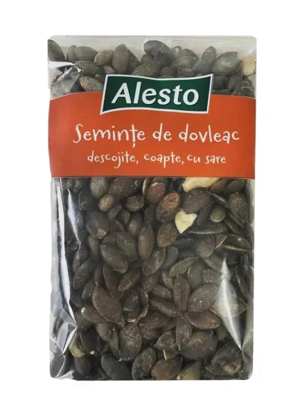Насіння гарбуза Лущене Alesto Pumpkin seeds Seminte de Dovleac Salt Алесто Відбірне несмажене з Сіллю 100г - 3