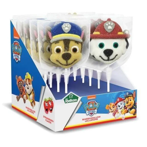Цукерка льодяник Щенячий Патруль Relkon Paw Patrol Marshmallow Lollipops Red Релкон Маршмеллоу на Палочці смак Полуниця 1шт 45г - 4