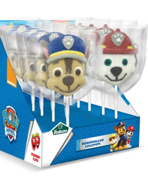 Цукерка льодяник Щенячий Патруль Relkon Paw Patrol Marshmallow Lollipops Red Релкон Маршмеллоу на Палочці смак Полуниця 1шт 45г - 2