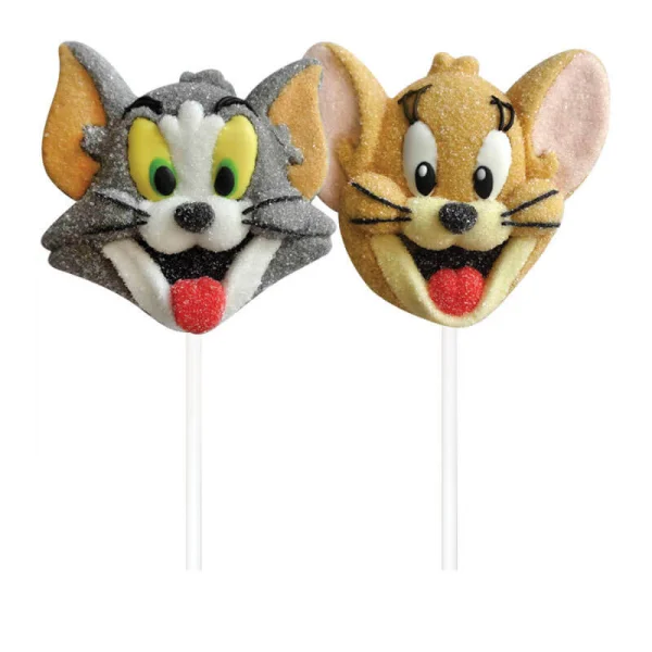 Цукерка льодяник Том та Джеррі Relkon Tom and Jerry Marshmallow Lollipops Boy Релкон Маршмеллоу на Палочці смак Полуниця 1шт 45г - 3