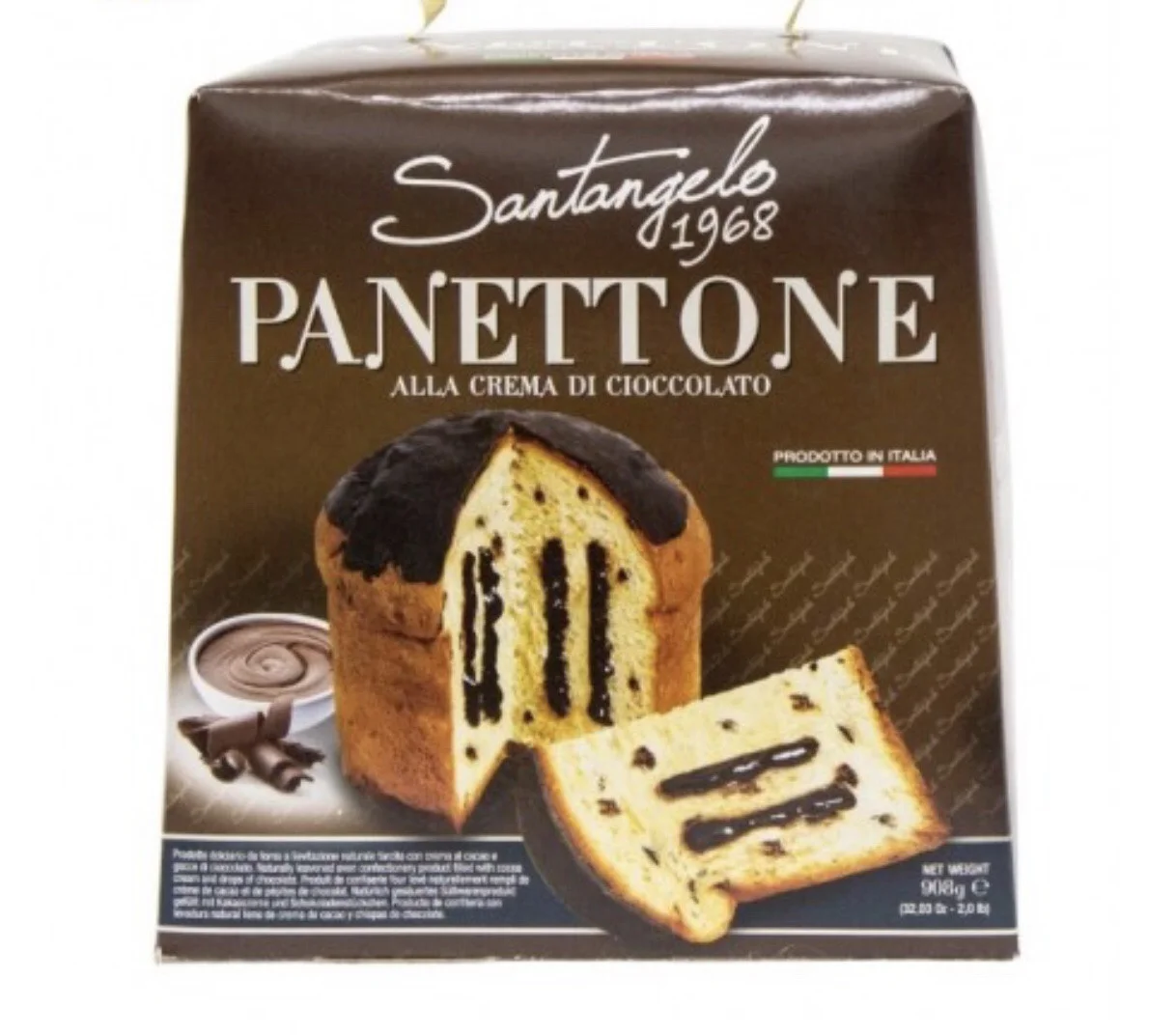 Панетоне panettone santangelo alla crema di cioccolato 
вага: 908 грамів