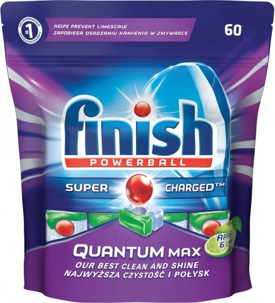 Миючий засіб Finish для посудомийної машини finish quantum max apple lime 60 шт