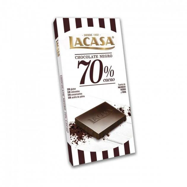 Шоколад чорний 70% lacasa без глютену 100 г