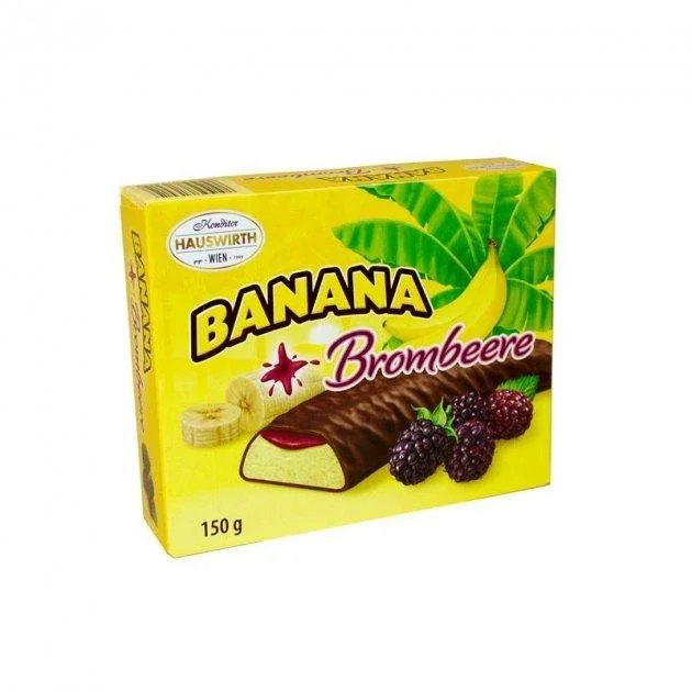 Суфле в шоколаді hauswirth Hauswirth banane plus brambeere, банан-вежевіка 150 г