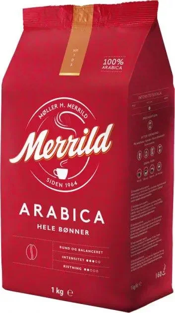 Кава в зернах lavazza Merrild merrild arabica 100% 1кг