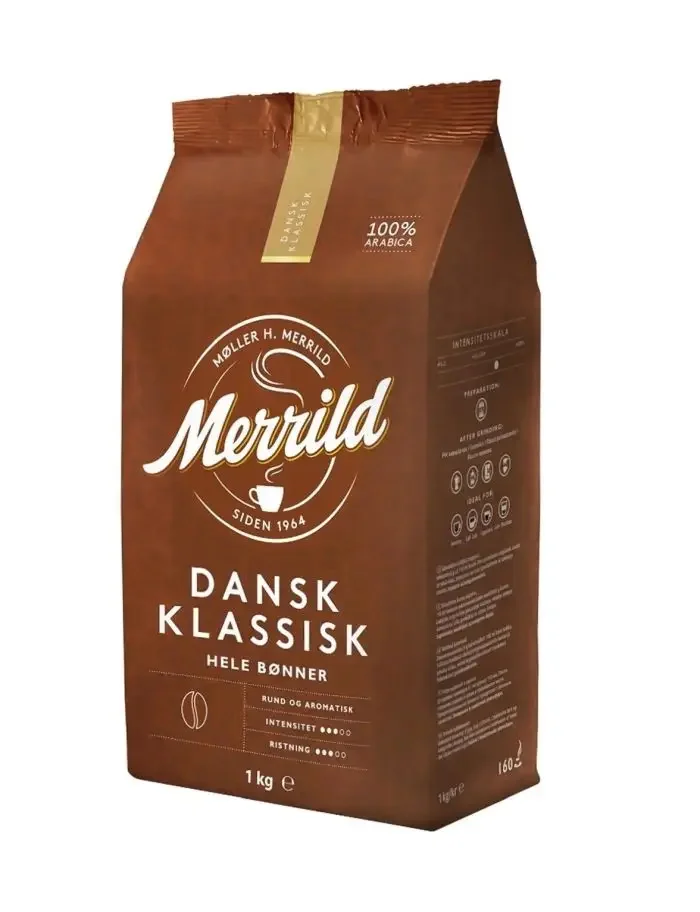 Кава в зернах lavazza Merrild merrild dansk кlassic 100% арабіка 1кг