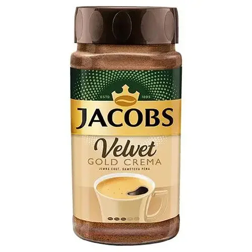 Розчинна кава jacobs velvet gold crema 180 грамів у скляній банці