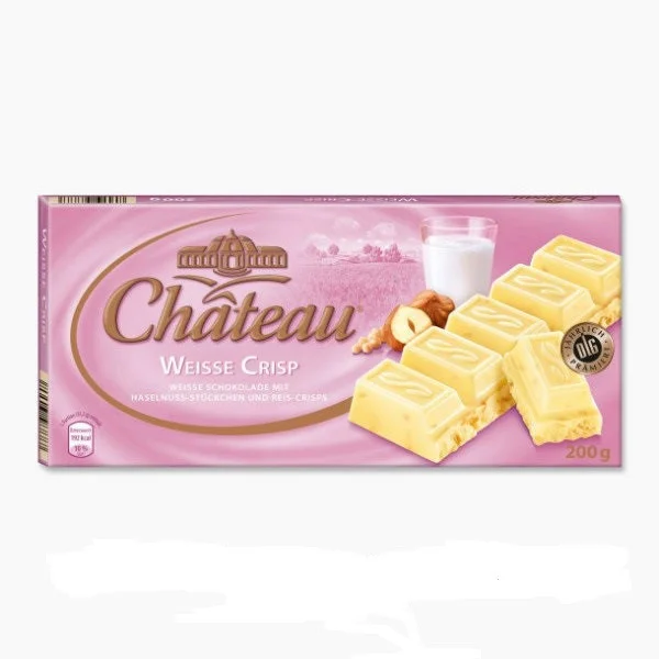 Білий шоколад Chateau зі шматочками рисових пластівців і фундука chateau weisse crisp 200 г
