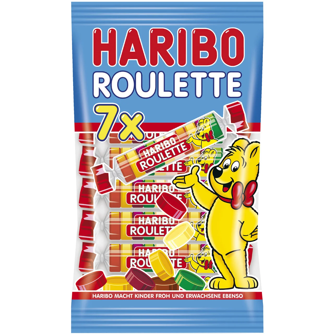 Цукерки фруктові Haribo рулетики желейні haribo roulette 7 pack 175 g