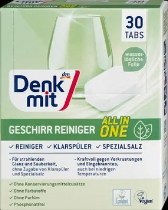 Таблетки для посудомийних машин Denkmit geschirr reiniger nature 30шт