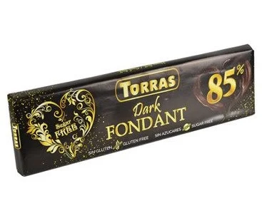 Шоколад чорний Torras без цукру torras dark fondant 85% какао 300 г іспанія
