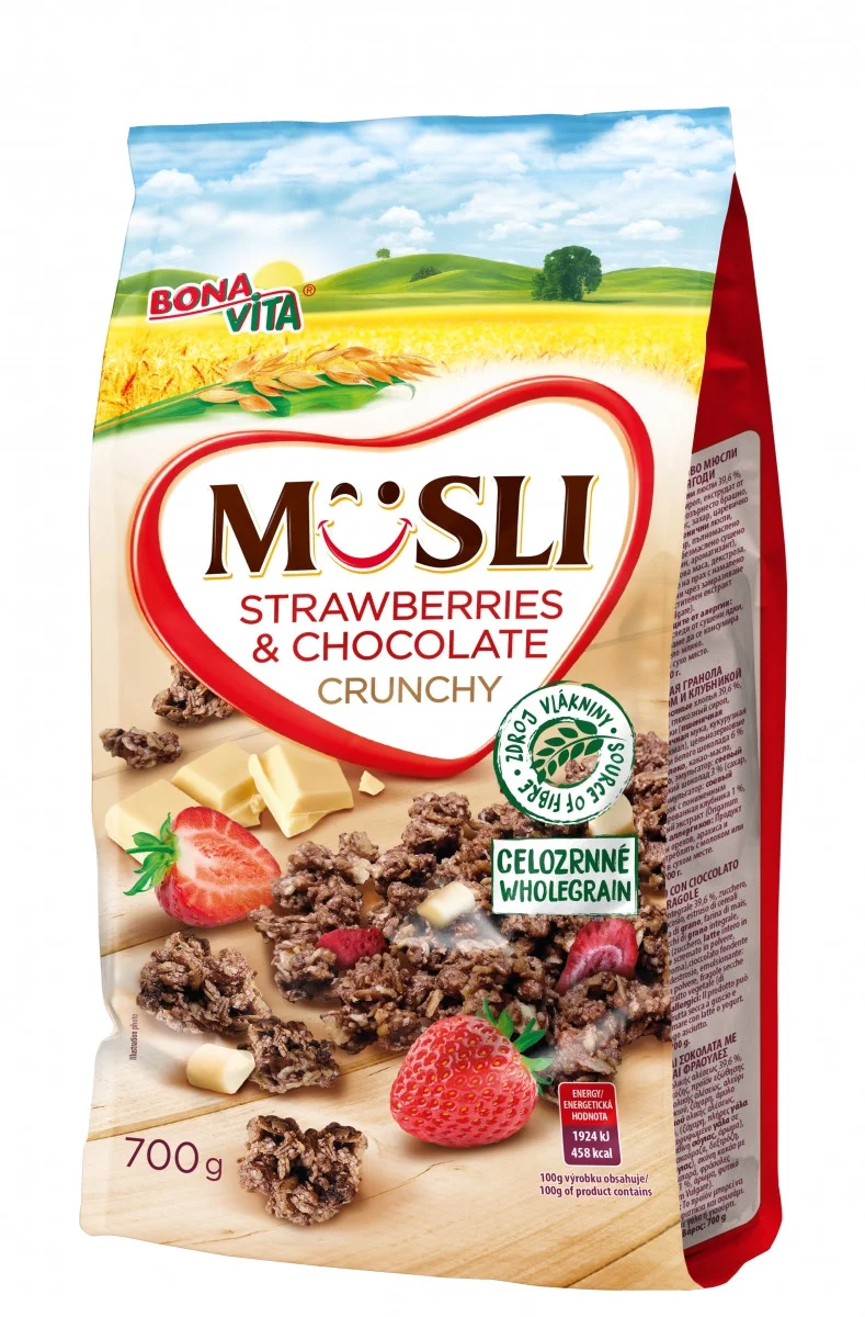 Мюсли bona BONA VITA vita musli шоколад з полуницею chocolate & strawberries 700g