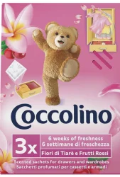 Товар Ароматизатори для гардеробу Coccolino Fiori di Tiare Frutti Rossi пакетики для ящиків і шаф для білизни фруктові 3шт