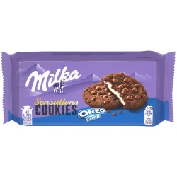 Товар Печиво шоколадне Milka Sensations Cookies Oreo creme з кремом Орео 6шт 156г