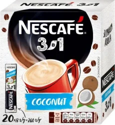 Товар Напій кавовий Nescafe 3в1 Coconut зі смаком кокоса розчинний у стіках 20шт