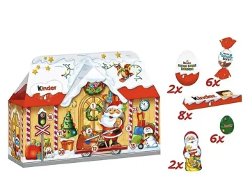 Товар Набір Подарунок Новорічний 3D Адвент Будинок Kinder Mix 3D House Advent Шоколадні цукерки мікс Дитячий 234г