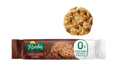 Товар Печиво без Цукру Florbu Chocolate Chips Sugar Free Флорбу Вісяне з шоколадними крихтами 8шт 120г