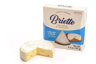 Товар Сир із голубою Цвіллю Briette Creamy&Blue Fine Cheese Lastose free Бріет полутвердий дозрілий Круглий 125г