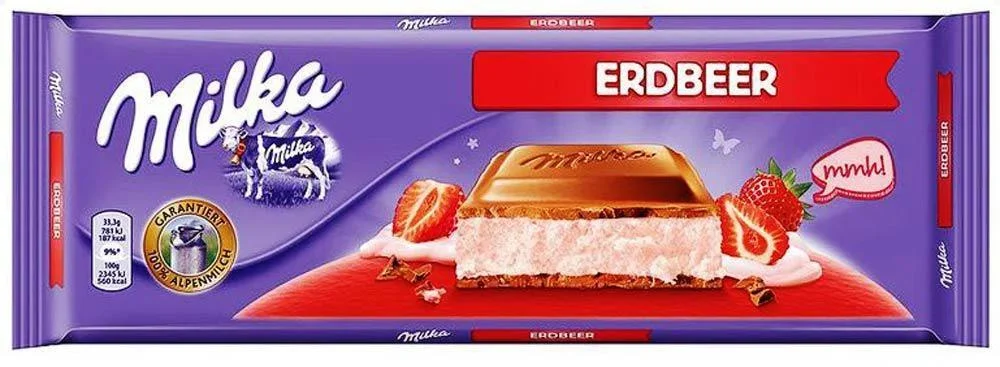 Шоколад Milka Strawberry, 300 г (Шоколад)