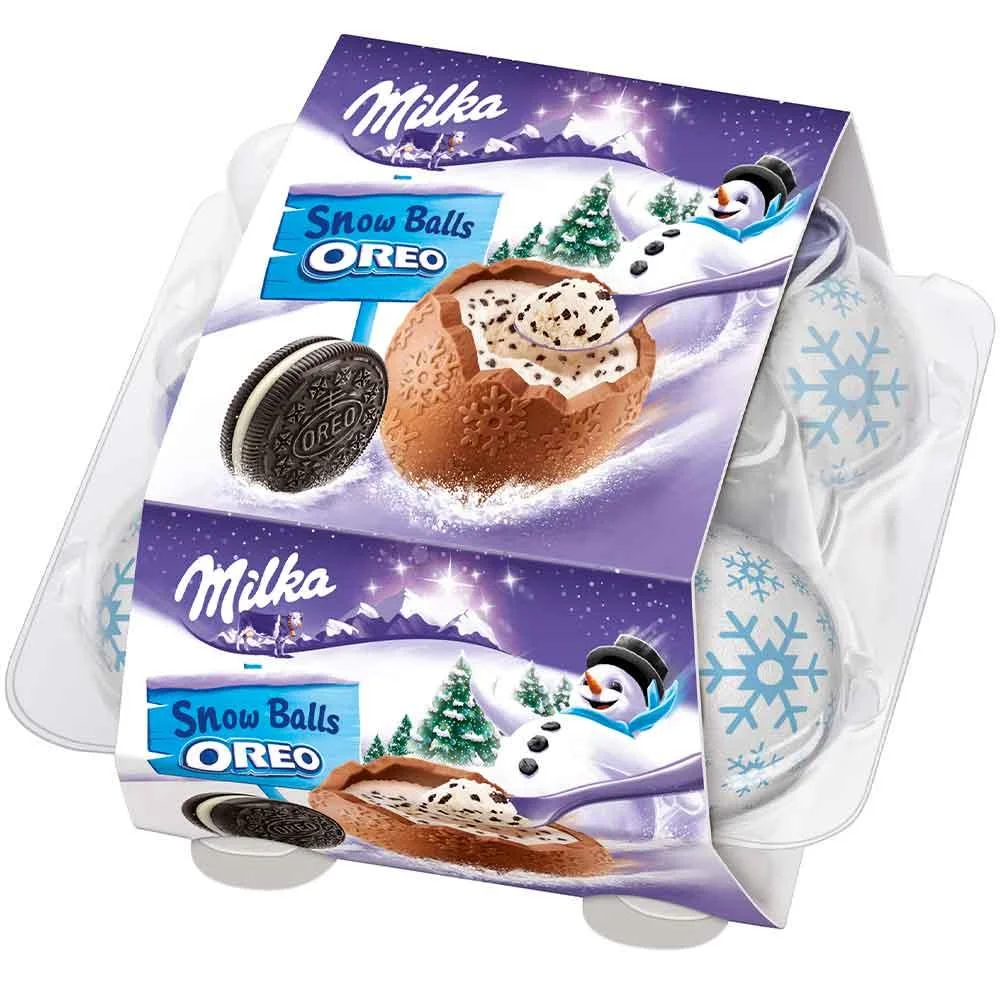 Шоколадні яйця з орео Milka (Мілка) Snow Balls (сніжки)