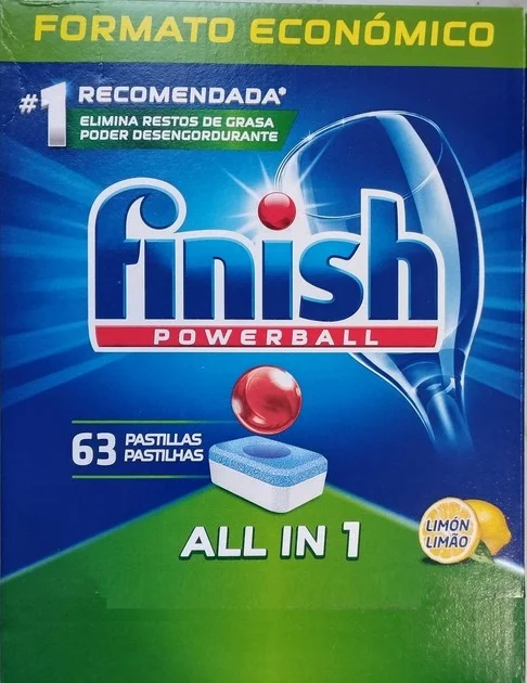 Таблетки finish powerball all in 1 deep clean для посудомийної машини 63 шт. лимон