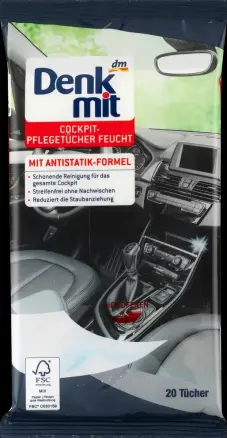 Вологі серветки для догляду за автомобілем Denkmit Reinigungstucher fur Autopflege 20шт