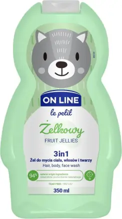 Шампунь гель дитячий On Line Le Petit Zelkowy Fruit Jellies 3in1 Hair Body Face Wash Фруктове желе 350мл