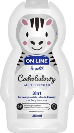 Шампунь гель дитячий On Line Le Petit Сzekoladowy 3in1 White Chocolate білий шоколад 350мл