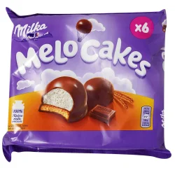 Товар Бісквіт в шоколаді з печивом Milka Melo Cakes з 100% альпійского молока Мело тістечка 6шт 100г