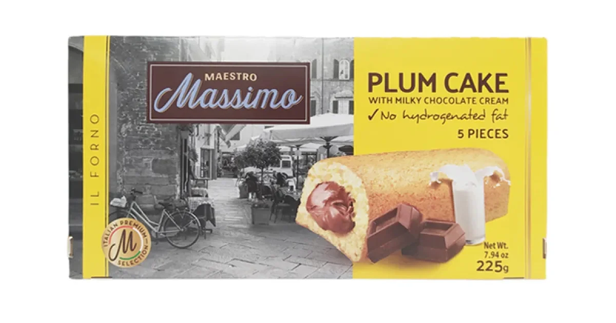 Тістечка шоколадні Maestro Massimo Plum cake chocolate ванільно-сливове 225г
