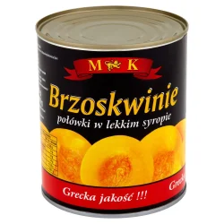 Товар Персики половинки M&K в світлому сиропі 820г