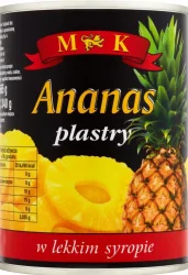 Товар Кільця ананасу M&K Pineapple slices в світлому сиропі 340г