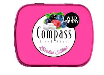 Товар Льодяники без цукру Powermints Compass Fresh mints Wild Berry лісові ягоди 14г