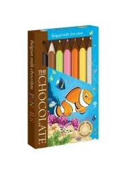 Товар Олівці Шоколадні різнокольорові TheChocolate Pencils Belgium Gift Box Fish Бельгійський шоколад Молочний 7 Кольорів Рибка 100г